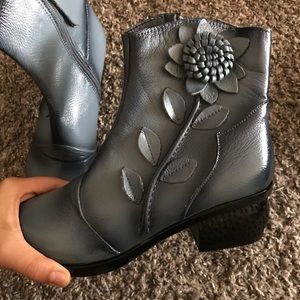 “Socofy” ankle leather boots